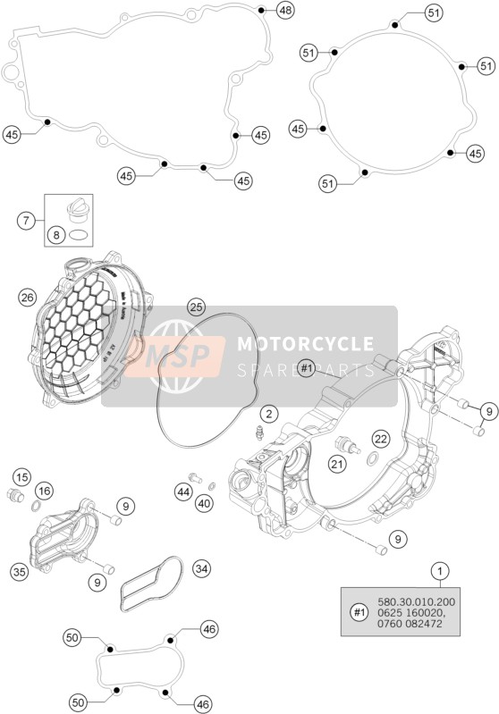 KTM FREERIDE 250 R Europe 2015 Koppelingsdeksel voor een 2015 KTM FREERIDE 250 R Europe
