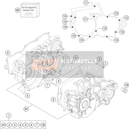 KTM FREERIDE 250 R USA 2015 Boîtier moteur pour un 2015 KTM FREERIDE 250 R USA