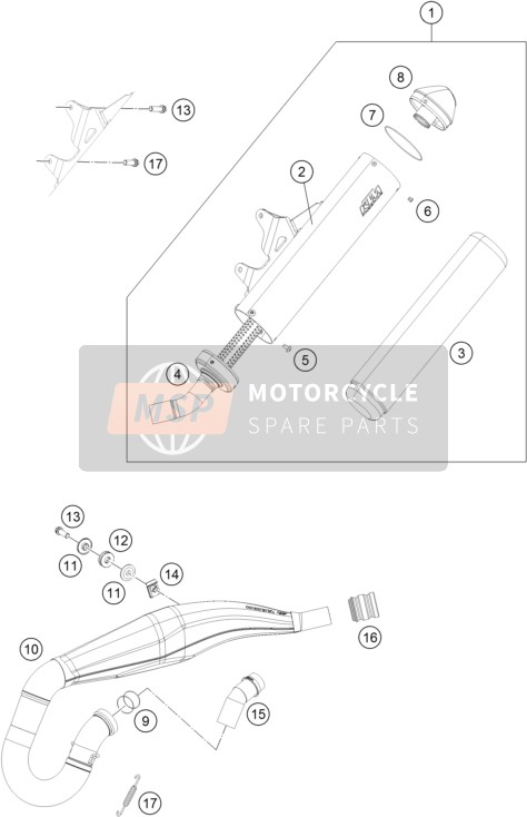 KTM FREERIDE 250 R Europe 2015 Exhaust System for a 2015 KTM FREERIDE 250 R Europe