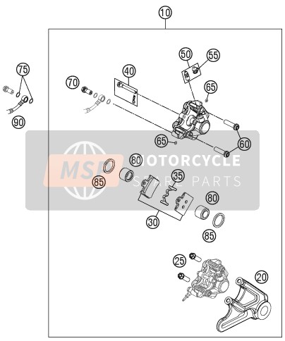KTM FREERIDE 250 R USA 2015 Étrier de frein arrière pour un 2015 KTM FREERIDE 250 R USA
