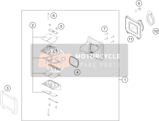 KTM FREERIDE 250 R USA 2015 Reed Valve Case for a 2015 KTM FREERIDE 250 R USA
