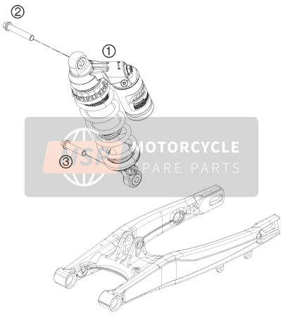 KTM FREERIDE 250 R USA 2015 Shock Absorber for a 2015 KTM FREERIDE 250 R USA