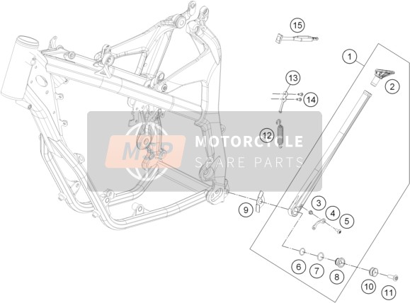 KTM FREERIDE 250 R Australia 2015 Kant / Middenbok voor een 2015 KTM FREERIDE 250 R Australia