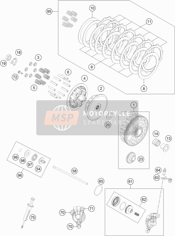 KTM FREERIDE 250 R Europe 2016 Clutch for a 2016 KTM FREERIDE 250 R Europe