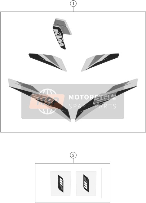 KTM FREERIDE 250 R USA 2016 Calcomanía para un 2016 KTM FREERIDE 250 R USA