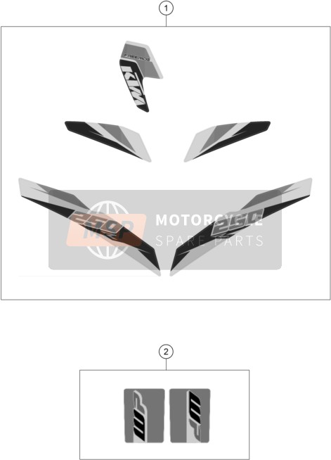 KTM FREERIDE 250 R USA 2017 Sticker voor een 2017 KTM FREERIDE 250 R USA