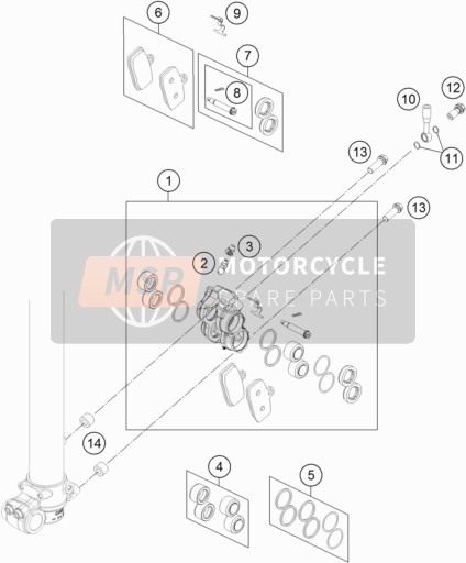 47013019100, Repair Kit Brakepiston    2017, KTM, 1