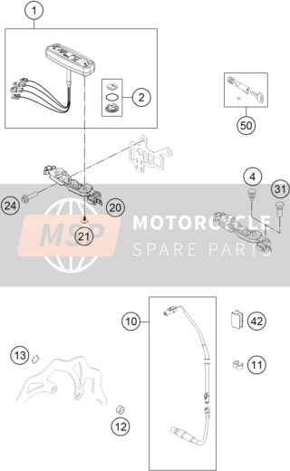 KTM FREERIDE 250 R USA 2017 Instrumenten / Slotsysteem voor een 2017 KTM FREERIDE 250 R USA