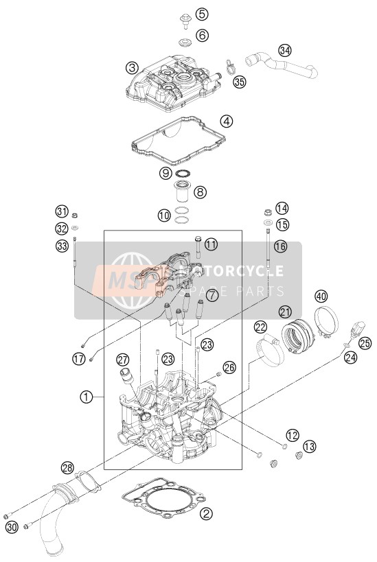 KTM FREERIDE 350 Europe 2012 Cylinder Head for a 2012 KTM FREERIDE 350 Europe