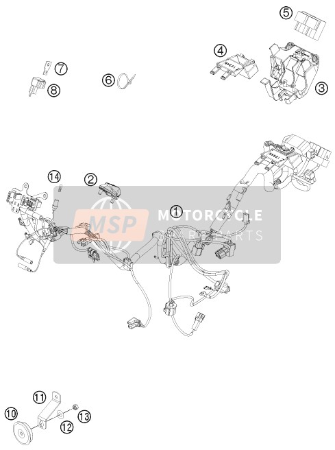 KTM FREERIDE 350 Europe 2013 Arnés de cableado para un 2013 KTM FREERIDE 350 Europe