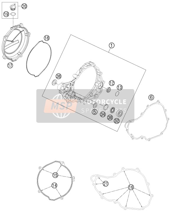 KTM FREERIDE 350 Australia 2014 Clutch Cover for a 2014 KTM FREERIDE 350 Australia