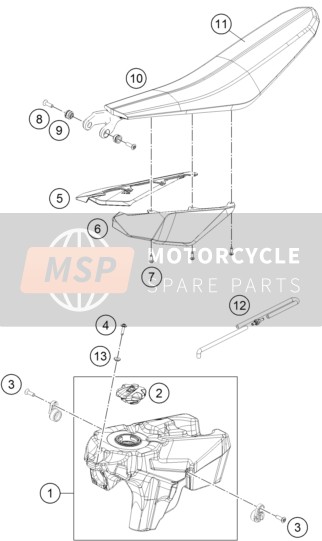 KTM FREERIDE 350 Europe 2014 Réservoir, Siège pour un 2014 KTM FREERIDE 350 Europe