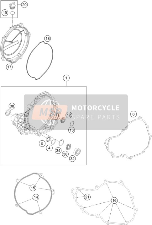 KTM FREERIDE 350 Europe 2015 Clutch Cover for a 2015 KTM FREERIDE 350 Europe