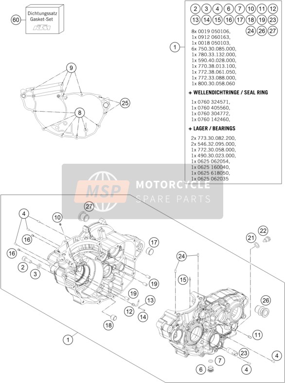 KTM FREERIDE 350 Australia 2015 Engine Case for a 2015 KTM FREERIDE 350 Australia