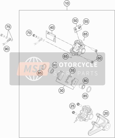 KTM FREERIDE 350 Europe 2015 Étrier de frein arrière pour un 2015 KTM FREERIDE 350 Europe