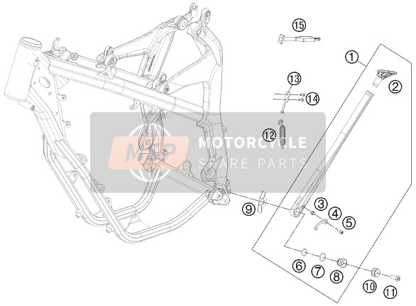 KTM FREERIDE 350 Europe 2016 SEITENSTÄNDER/STÄNDER MITTE für ein 2016 KTM FREERIDE 350 Europe