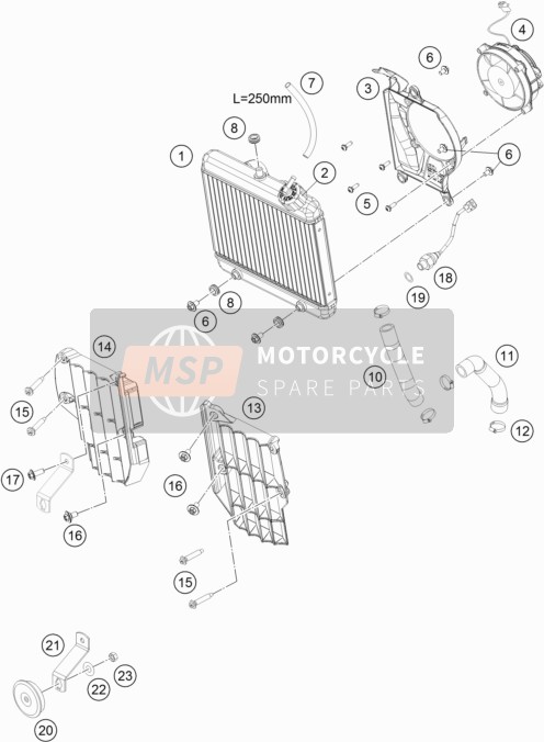 KTM FREERIDE 350 Australia 2017 Cooling System for a 2017 KTM FREERIDE 350 Australia