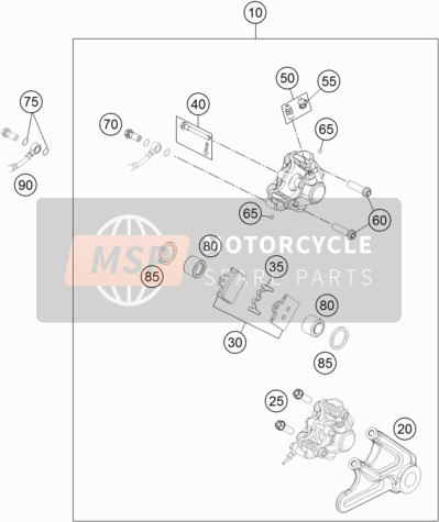 KTM FREERIDE 350 Australia 2017 Étrier de frein arrière pour un 2017 KTM FREERIDE 350 Australia