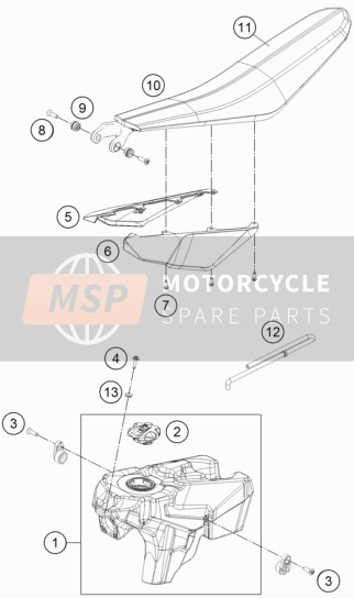 KTM FREERIDE 350 Australia 2017 Réservoir, Siège pour un 2017 KTM FREERIDE 350 Australia