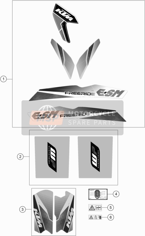 KTM FREERIDE E-SM Europe 2015 Decal for a 2015 KTM FREERIDE E-SM Europe