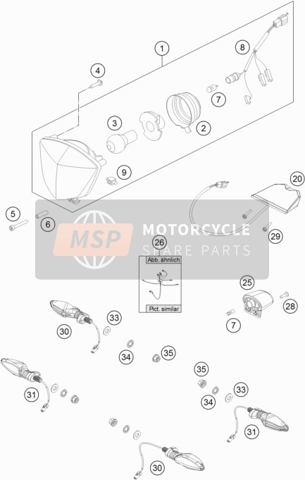 KTM FREERIDE E-SM Europe 2016 Système d'éclairage pour un 2016 KTM FREERIDE E-SM Europe