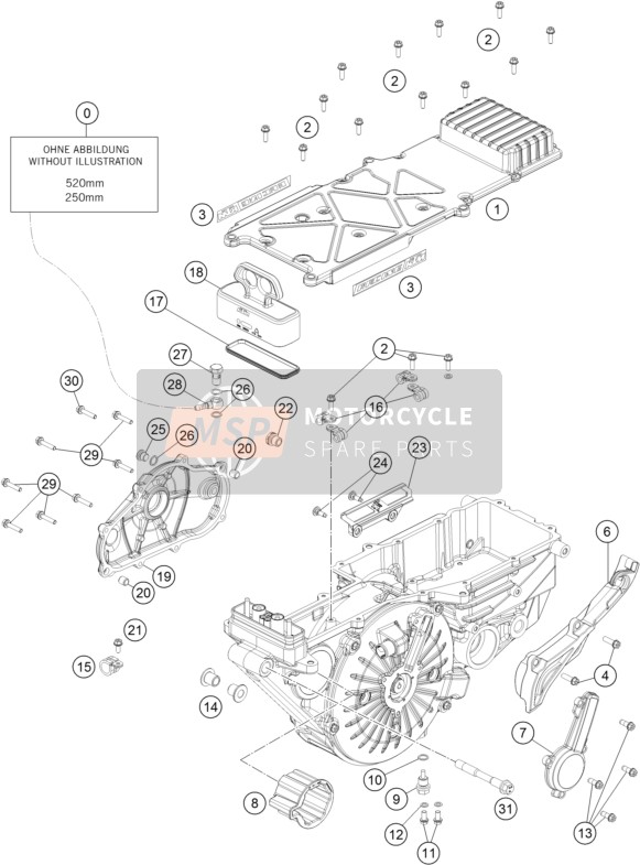 KTM FREERIDE E-SX Europe 2015 Engine Case for a 2015 KTM FREERIDE E-SX Europe