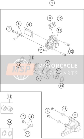 KTM FREERIDE E-SX Europe 2015 Rear Brake Caliper for a 2015 KTM FREERIDE E-SX Europe