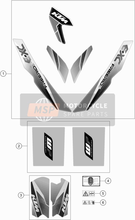 KTM Freeride E-XC Europe 2018 Sticker voor een 2018 KTM Freeride E-XC Europe