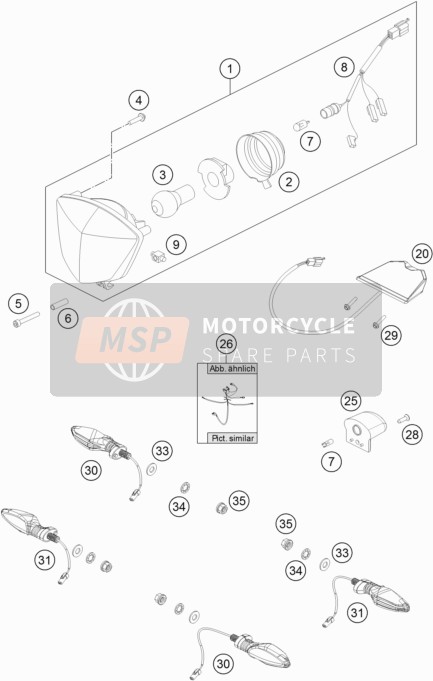 KTM Freeride E-XC Europe 2018 Lighting System for a 2018 KTM Freeride E-XC Europe