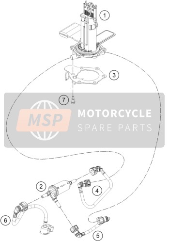KTM RC 125, orange, Europe 2019 Fuel Pump for a 2019 KTM RC 125, orange, Europe