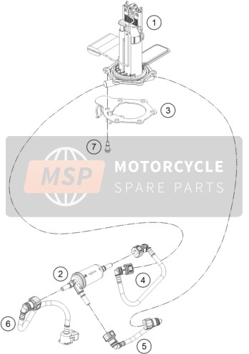 KTM RC 125, orange, Europe 2019 Bomba de combustible para un 2019 KTM RC 125, orange, Europe