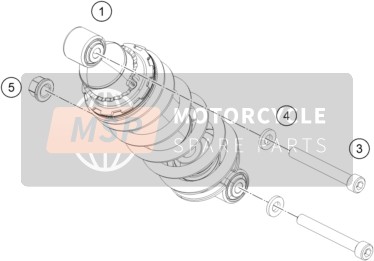 KTM RC 125, orange, Europe 2019 Stoßdämpfer für ein 2019 KTM RC 125, orange, Europe