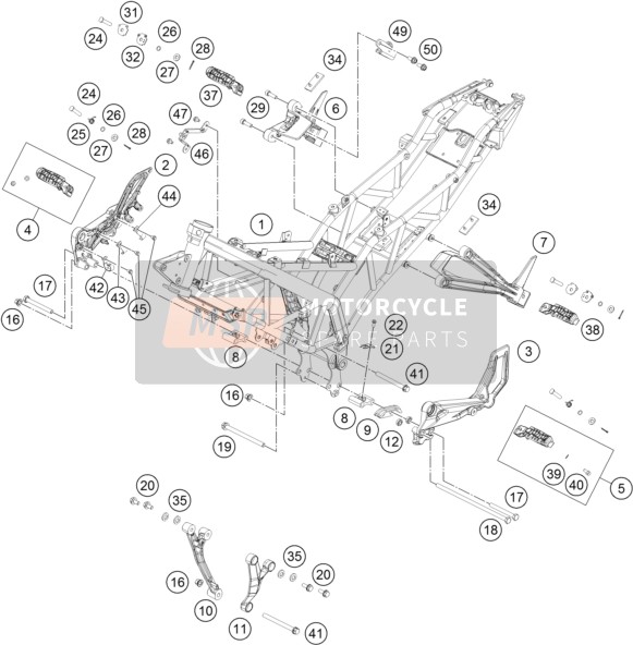 KTM RC 125, orange - B.D. Europe 2017 Frame for a 2017 KTM RC 125, orange - B.D. Europe