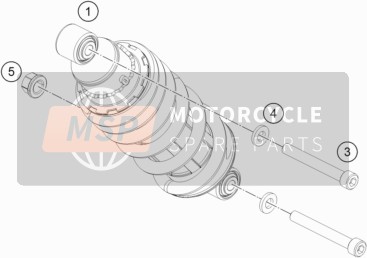 KTM RC 200, white, w/o ABS - B.D. Europe 2018 Shock Absorber for a 2018 KTM RC 200, white, w/o ABS - B.D. Europe