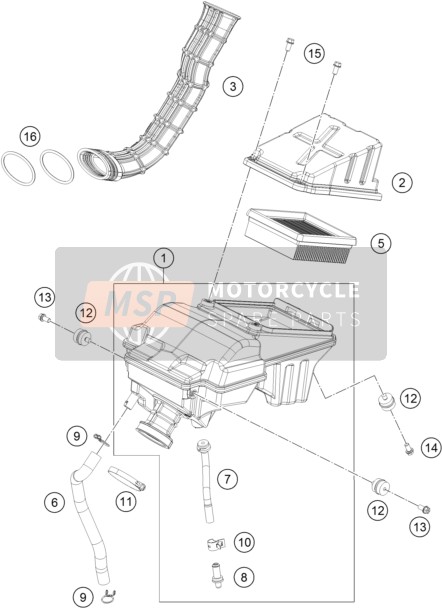 KTM RC 200, white, w/o ABS - B.D.  2019 Luftfilter für ein 2019 KTM RC 200, white, w/o ABS - B.D. 
