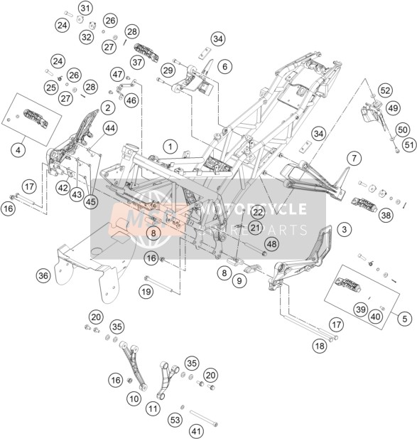 KTM RC 250 ORANGE B.D. Europe 2017 Frame for a 2017 KTM RC 250 ORANGE B.D. Europe