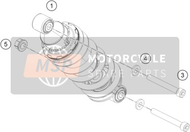 KTM RC 250 ORANGE B.D. Europe 2017 Ammortizzatore per un 2017 KTM RC 250 ORANGE B.D. Europe