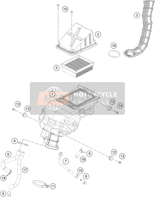 KTM RC 250 WHITE ABS CKD Thailand 2015 Luftfilter für ein 2015 KTM RC 250 WHITE ABS CKD Thailand