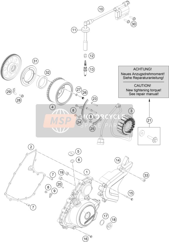 KTM RC 250 WHITE ABS CKD Thailand 2016 ZÜNDANLAGE für ein 2016 KTM RC 250 WHITE ABS CKD Thailand