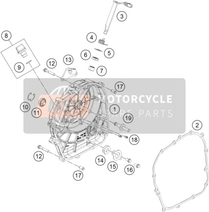 KTM RC 390, black, Europe 2017 Kupplungsabdeckung für ein 2017 KTM RC 390, black, Europe