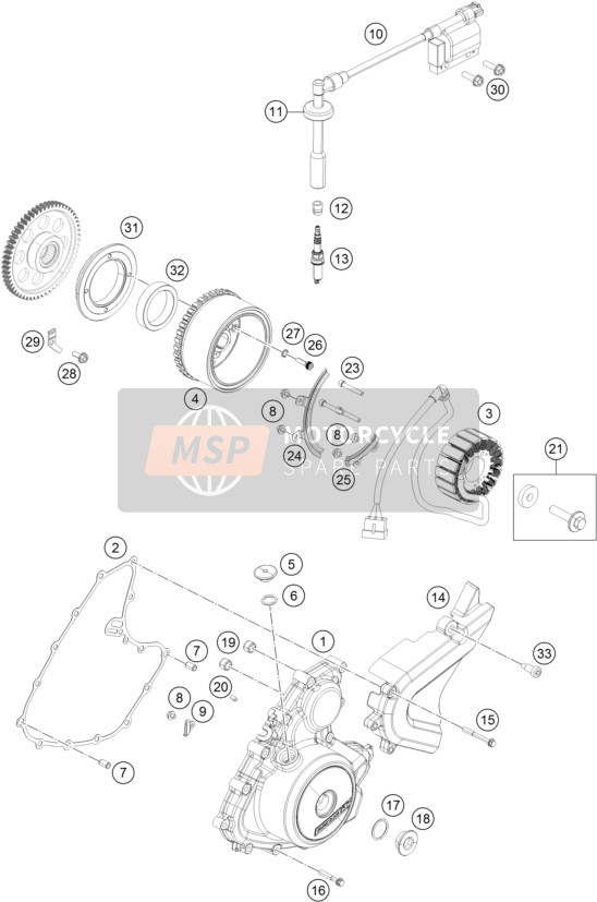 KTM RC 390, black - B.D. Australia 2017 Ignition System for a 2017 KTM RC 390, black - B.D. Australia