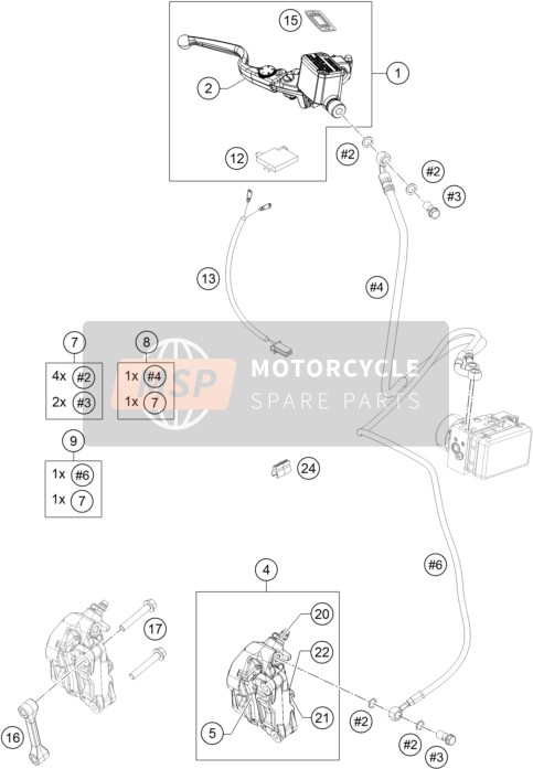 KTM RC 390 WHITE / ABS Europe 2016 Étrier de frein avant pour un 2016 KTM RC 390 WHITE / ABS Europe