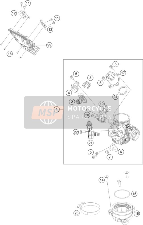 KTM RC 390 WHITE ABS B.D. USA 2015 Throttle Body for a 2015 KTM RC 390 WHITE ABS B.D. USA