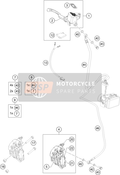 KTM RC 390 WHITE ABS CKD China 2015 Bremssattel vorne für ein 2015 KTM RC 390 WHITE ABS CKD China