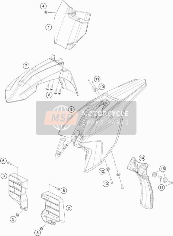 KTM SX-E 5 Europe 2020 ABDECKUNG, KOTFLÜGEL für ein 2020 KTM SX-E 5 Europe