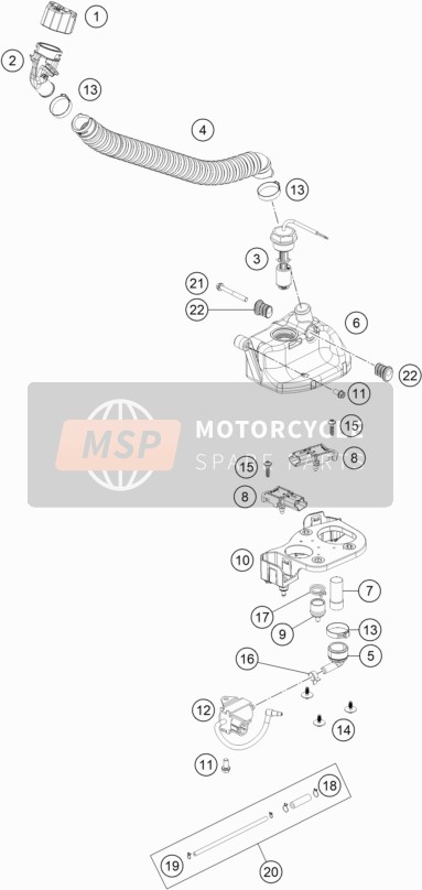 KTM 250 XC-W TPI US 2021 Lubricating System for a 2021 KTM 250 XC-W TPI US