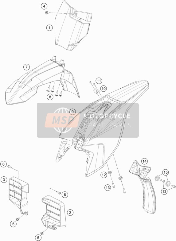 KTM SX-E 5 EU 2021 Masker, Spatborden voor een 2021 KTM SX-E 5 EU