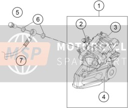 KTM 200 Duke, orange, ABS-IKD AR 2020 Étrier de frein arrière pour un 2020 KTM 200 Duke, orange, ABS-IKD AR