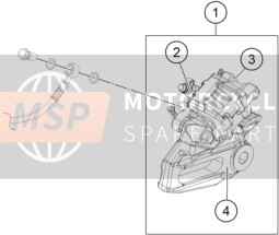 KTM 390 Adventure, orange TH 2020 Rear Brake Caliper for a 2020 KTM 390 Adventure, orange TH
