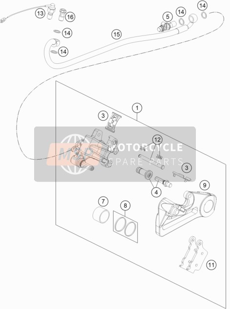 KTM 450 RALLY Factory Replica  2021 Rear Brake Caliper for a 2021 KTM 450 RALLY Factory Replica 